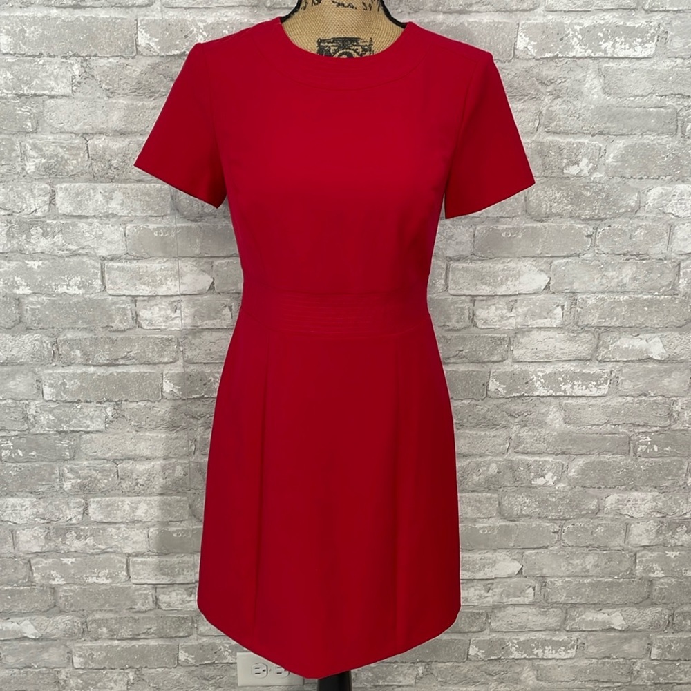 Lark & Ro Modern Stretch Cap Sleeve Fit and Flare Dress